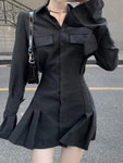 Elegant Vintage Long Sleeve Dress - Alt Style Clothing
