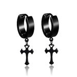 Stainless Steel Cross Skull Star Scorpion Tassel Chain Stud Earrings