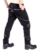 Gothic Style Rock and Roll Show Pants - Featuring Slim Metal Splic Pencil Design for a Sleek and Edgy Look - Alt Style Clothing