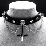 Inverted Cross Chocker Necklace