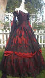 Gothic Medieval Lace Evening Dress with Court Train