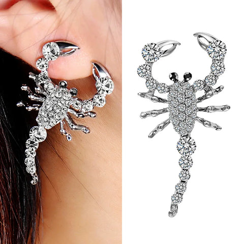 Full Crystal Scorpion Stud Earrings