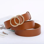 Double Round Buckle Women's Casual Belt – Effortless Style with a Modern Twist