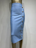 Button Bodycon Bandage High Waist Pencil Skirt - Alt Style Clothing