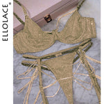 Sparkle Chain Push Up Bra And Panty Set Rhinestone Intimate Lingerie Set - Alt Style Clothing