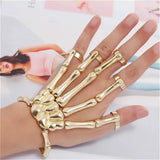 Punk Skeleton Hand Five Finger Ring - Versatile Rock Style Accessory