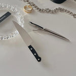 Gothic Chef Knife Hair Clip - Unique Tableware Hair Accessory