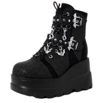 Gothic Platform Wedges Ankle Boots for Women: Comfy Fashion with a Cool Street Style