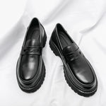 Patent Leather Platform Loafers – Slip-On Derby Shoes