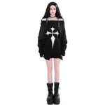 Gothic Geometric Shoulder Knitted Pullover Sweater