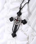 Satan Gothic Dark Pentagram Cross Punk Rock Pendant  - Alt Style Clothing