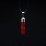 Vampire Tooth Glass Fang Blood Bottle Pendant Necklace - Neo-Gothic Style