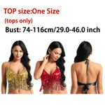 Shiny Sequins Tassels Carnival Rave Performance Belly Dance Costume