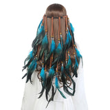 Boho Peacock Feather Adjustable Headdress - Women's Novelty Hair Band