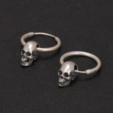Vintage Silver Plated Skull Ear Ring - Alt Style Clothing
