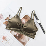 Adjustable Satin Triangle Cup Bra | Beautiful Back Design with Padded Support