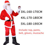 Classic Santa Claus Costume Set - Top, Pants, and Hat