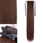 Synthetic Long Straight Wrap Around Clip-In Ponytail Hair Extension - Heat Resistant