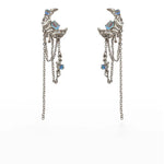 Gothic Irregular Moonstone Star Earrings – Trendy Asymmetrical Design