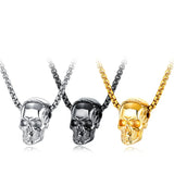 Edgy Stainless Steel 3D Skull Pendant Necklace for Punk Lovers