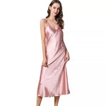 Satin Long Sleep Dress for Women's Nightwear and Lingerie