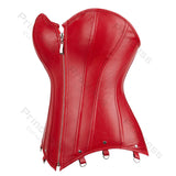 Faux Leather Corset Gothic Bustier Overbust - Alt Style Clothing