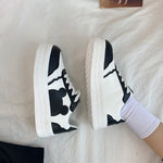 Cartoon Patchwork Sneakers with Thick Heels
