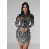 Black Sleeveless Crystal Diamond Mini Dress – Sheath V-Neck Party Dress