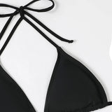 Solid Micro Bikini Set - Brazilian G-String Thong