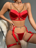 Lingerie With Chain Strap Sexy Underwear 6-Piece Sensual Set - Alt Style Clothing