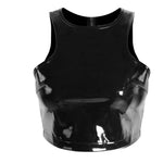 Patent Leather Back Crop Top – I-Shaped Tank