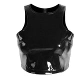 Patent Leather Back Crop Top – I-Shaped Tank