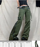 Gothic Lace-Up Patchwork Bandage Boot Cut Trousers - Distressed Streetwear Jeans