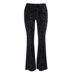 Retro Gothic High-Waist Flared Pants – Victorian Elegance Meets Modern Gothic Aesthetic