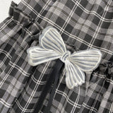 Gothic Plaid Bow High Waist A-line Mini Skirt - Alt Style Clothing