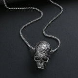 Edgy Stainless Steel 3D Skull Pendant Necklace for Punk Lovers