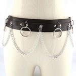 Unisex Adjustable Punk Chain Belt – Faux Leather