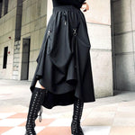 Gothic Long Skirt Techwear High Waist Chain Pocket Strap Cargo Skirt - Alt Style Clothing