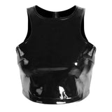 Patent Leather Back Crop Top – I-Shaped Tank