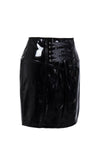 Zip PVC PU Leather Pencil Midi Skirt - Alt Style Clothing