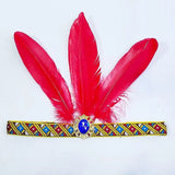 Boho Peacock Feather Adjustable Headdress - Women's Novelty Hair Band