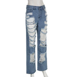 High Waisted Chain Jeans - Featuring a Cross Chain and Hollow Out Design for a Sexy and Elegant Look