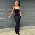 Bodycon Solid Color Long Dress - Alt Style Clothing