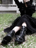 Fashionable Gothic Platform Buckles Chains Punk