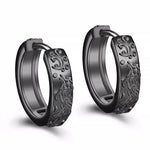 Punk Rock Skull Stainless Steel Hoop Earrings