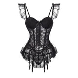Bustier Lace Push Up Bra With Thong High Elasticity - Alt Style Clothing