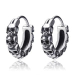 Punk Rock Skull Stainless Steel Hoop Earrings