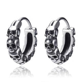 Punk Rock Skull Stainless Steel Hoop Earrings