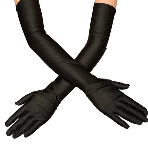 Long Elegant Party Gloves - Thin Elastic Elbow-Length Gloves