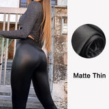 High-Waist Black PU Leather Hip-Lifting Leggings – Perfect for Nightclub and Casual Style